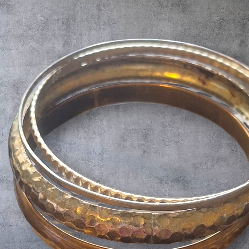 Vintage Gold Tone Bangle Set - 4